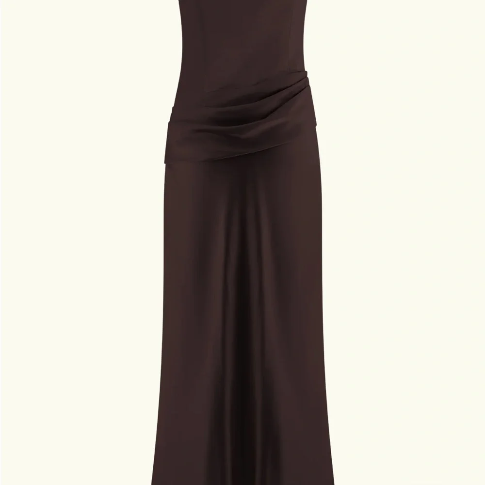 Meshki Chocolate Jasmine Strapless Gown - Picture 11 of 16